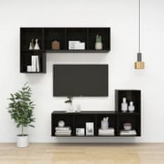 Vidaxl Stenska TV omarica visok sijaj črna 37x37x72 cm iverna plošča