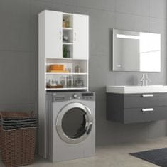 Vidaxl Omara za pralni stroj visok sijaj bela 64x25,5x190 cm
