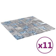 Vidaxl Samolepilne mozaik ploščice 11 kosov sive in modre 30x30 cm