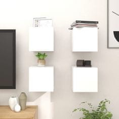 Vidaxl Stenske TV omarice 4 kosi bele 30,5x30x30 cm