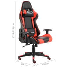 Vidaxl Vrtljiv gaming stol rdeč PVC