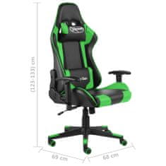 Vidaxl Vrtljiv gaming stol zelen PVC