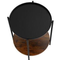 tectake Pomožna mizica Sunderland 45,5 x 54,5 cm Industrijsko temno