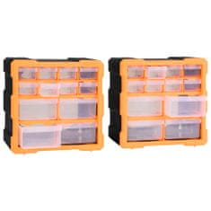 Vidaxl Organizatorji z 12 predali 2 kosa 26,5x16x26 cm