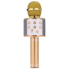 Manta MIC10-G karaoke mikrofon + zvočnik, Bluetooth, USB, microSD, zlat