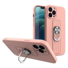 slomart Ring Case silikonski ovitek s prstnim oprijemom in stojalom za iPhone XS Max roza