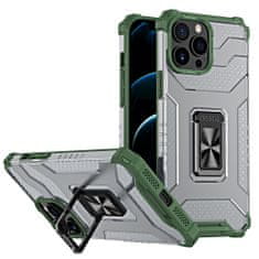 slomart robusten ovitek crystal ring case kickstand tough rugged cover za iphone 13 pro zelen