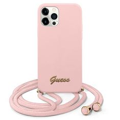 Guess GUHCP12MLSCLMGLP iPhone 12/12 Pro 6,1" roza trdi ovitek s kovinskim logotipom