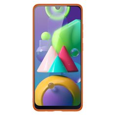 slomart eleganten etui dux ducis yolo iz mehkega tpu in pu usnja za samsung galaxy m30s oranžen