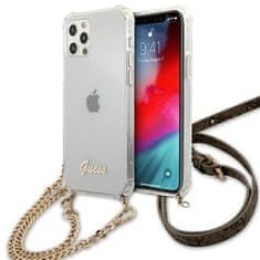 Guess GUHCP12LKC4GSGO iPhone 12 Pro Max 6,7" prozoren trdi ovitek 4G zlata veriga