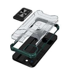 slomart robusten ovitek crystal ring case kickstand tough rugged cover za iphone 13 mini zelen