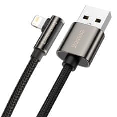 slomart baseus legendarni kotni najlonski kabel usb - lightning kabel za igričarje 2,4a 1m črn (calcs-01)