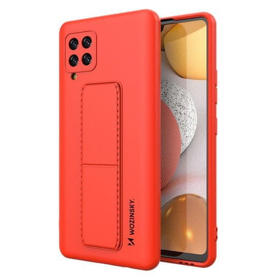 slomart wozinsky kickstand case silikonski ovitek s stojalom samsung galaxy a42 5g rdeč