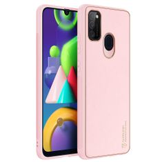 slomart eleganten etui dux ducis yolo iz mehkega tpu in pu usnja za samsung galaxy m30s roza