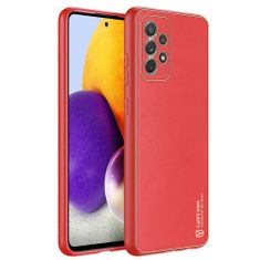 slomart eleganten etui dux ducis yolo iz mehkega tpu in pu usnja za samsung galaxy a72 4g rdeč