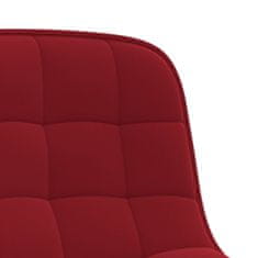 Vidaxl Vrtljivi namizni stol, vinsko rdeče barve, oblazinjen z žametom