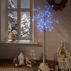 Greatstore Božično drevesce s 140 LED lučkami 1,5 m modro vrba