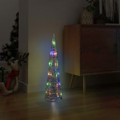 Vidaxl Akrilna okrasna LED piramida večbarvna 60 cm