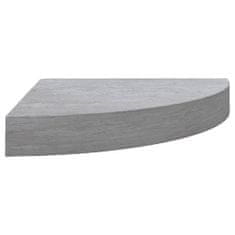 Vidaxl Kotna stenska polica betonsko siva 35x35x3,8 cm MDF