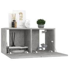 Vidaxl Viseče TV omarice 3 kosi betonsko sive 60x30x30 cm iverna pl.