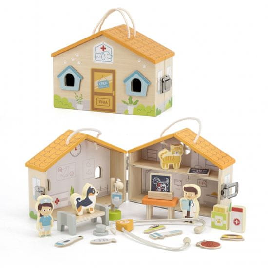 Viga Toys  Wooden Animal Clinic Veterinarska bolnišnica