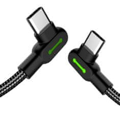 Mcdodo MCDODO GUMB HITRI KOTNI KABEL 90 ° LED USB TYPE-C 0,5 M ČRNA CA-5280