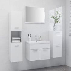 Vidaxl Komplet kopalniškega pohištva visok sijaj bele barve inž. les