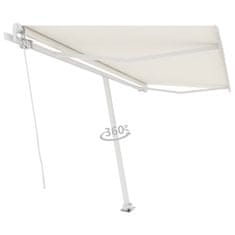 Vidaxl Prostostoječa ročno zložljiva tenda 400x350 cm krem