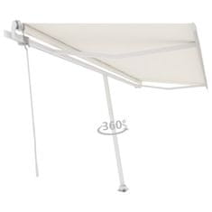 Vidaxl Prostostoječa avtomatska tenda 500x300 cm krem