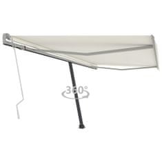 Vidaxl Prostostoječa ročno zložljiva tenda 450x350 cm krem