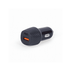 Gembird Polnilec za avto 1xUSB-A QC3.0, 1xUSB-C PD 18W 