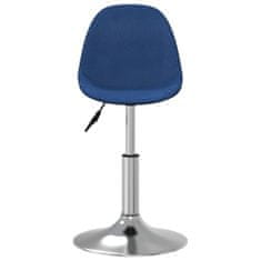 Vidaxl Barski stol, modre barve, oblazinjen s tkanino