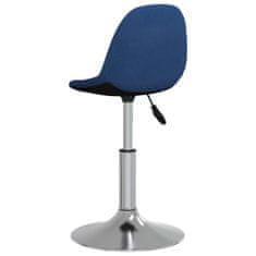 Vidaxl Barski stol, modre barve, oblazinjen s tkanino