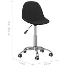 Vidaxl Vrtljivi pisarniški stol, črne barve, oblazinjen s tkanino