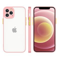 slomart silikonski upogljivi prosojni ovitek milky case za iphone 12 pro max roza