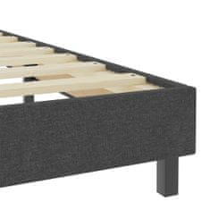 Vidaxl Boxspring postelja temno siva iz blaga 140x200 cm