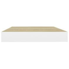 Vidaxl Stenske police 2 kosa barva hrasta in bela 40x23x3,8 cm MDF