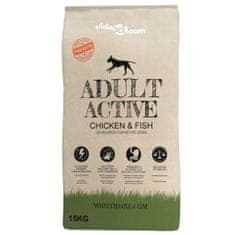 Vidaxl Premium suha hrana za pse Adult Active Chicken & Fish 15 kg