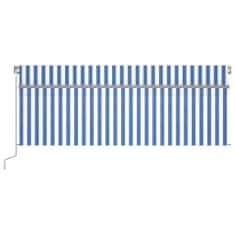 Vidaxl Ročno zložljiva markiza z zaveso, 4x3 m, modra in bela
