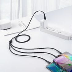 Mcdodo Mcdodo 3V1 Usb Kabel Za Hitro Polnjenje Usb-C Lightning Micro Usb Qc 3.0 1M