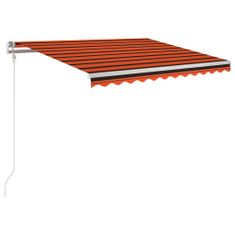 Vidaxl Avtomatska zložljiva tenda 300x250 cm oranžna in rjava