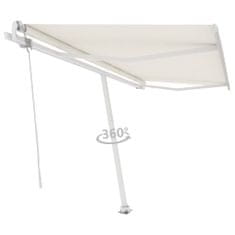 Vidaxl Prostostoječa avtomatska tenda 450x300 cm krem