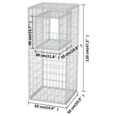 Vidaxl Gabion stebriček / korito za rastline jeklo 50x50x120 cm