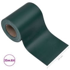 Vidaxl Vrtna platna 4 kosi PVC 35x0,19 m mat zelena