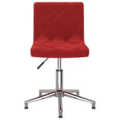Vidaxl Vrtljivi pisarniški stol, vinsko rdeče barve, oblazinjen z žametom