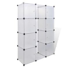 Vidaxl Modularna omarica z 9 predelki 37 x 115 x 150 cm bela