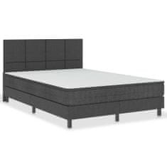 Vidaxl Boxspring postelja temno siva iz blaga 140x200 cm