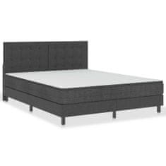 Vidaxl Boxspring postelja temno siva iz blaga 180x200 cm