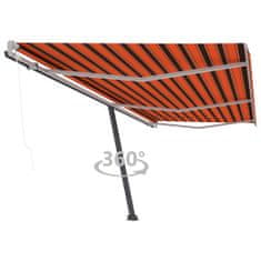 Vidaxl Prostostoječa avtomatska tenda 600x300 cm oranžna/rjava