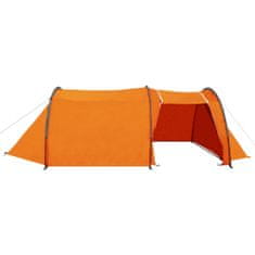 Vidaxl Šotor za kampiranje za 4 osebe siv in oranžen